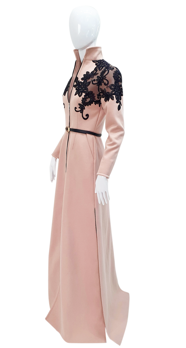 Glam and classic style coat long dress.