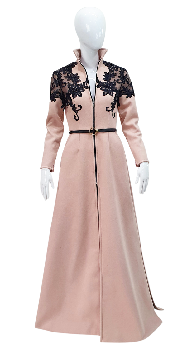 Glam and classic style coat long dress.