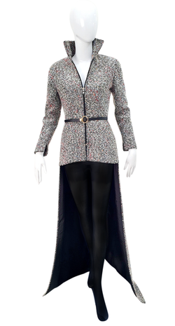 Glam & trendy asymmetric coat.